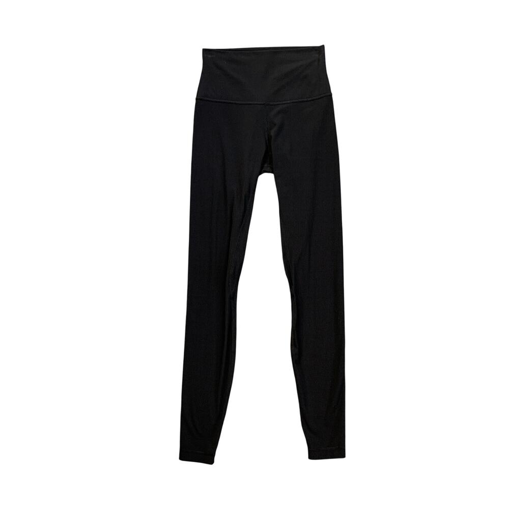 Lululemon Leggings Womens 4 Black Align High Rise Ribbed Ankle Quick Drying Yoga